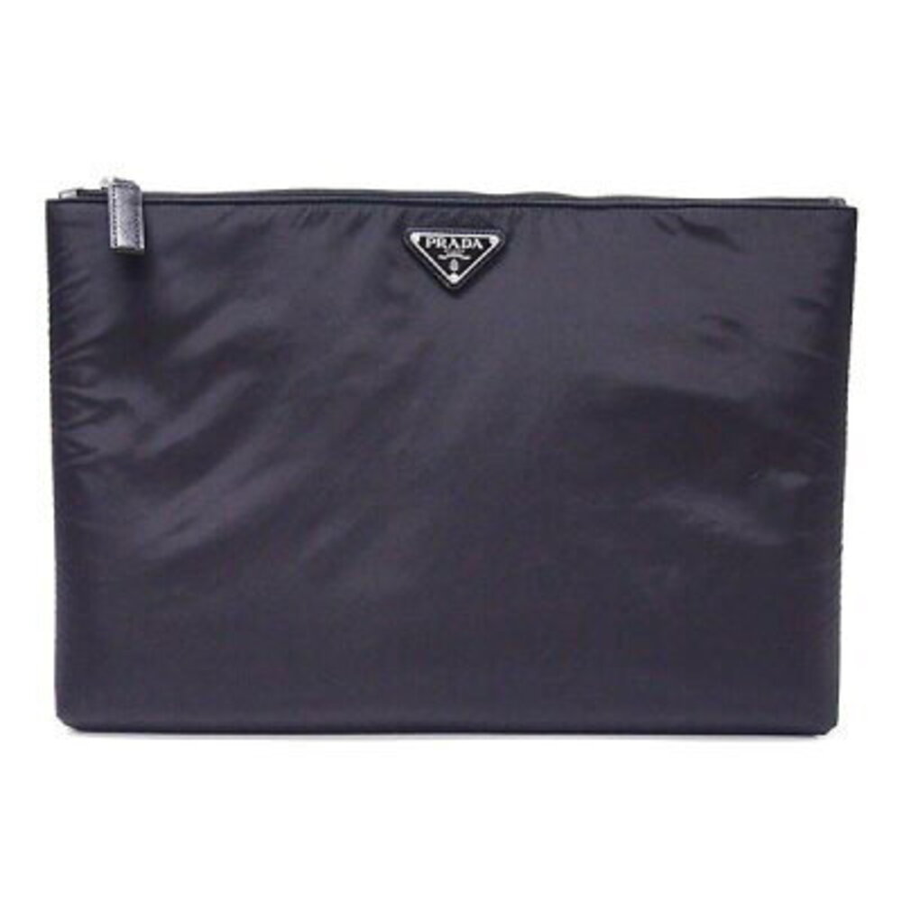 Prada TESSUTO Nero Black clutch Shoulder bag nylon pouch